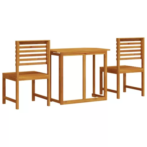  Kert Bistro Készlet 3 pcs Barna Tömör Akácfa