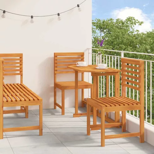  Kert Bistro Készlet 5 pcs Barna Tömör Akácfa