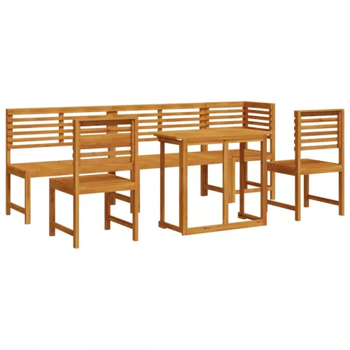  Kert Bistro Készlet 6 pcs Barna Tömör Akácfa