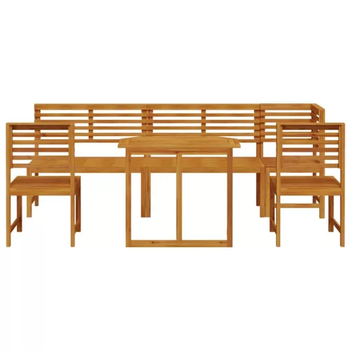  Kert Bistro Készlet 6 pcs Barna Tömör Akácfa