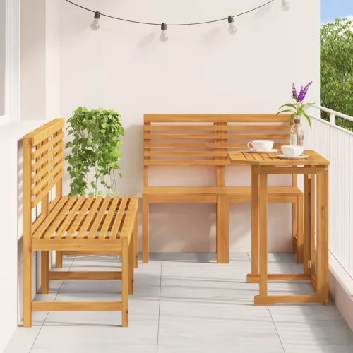  Kert Bistro Készlet 5 pcs Barna Tömör Akácfa