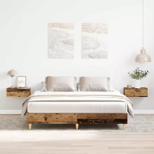  antik fa szerelt fa ágykeret matrac nélkül 140x200 cm