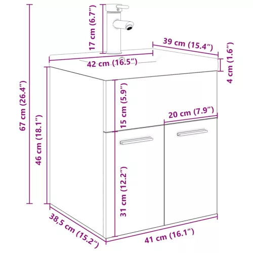  kézműves mosogatószekrény beépített medencével és csapteleppel
