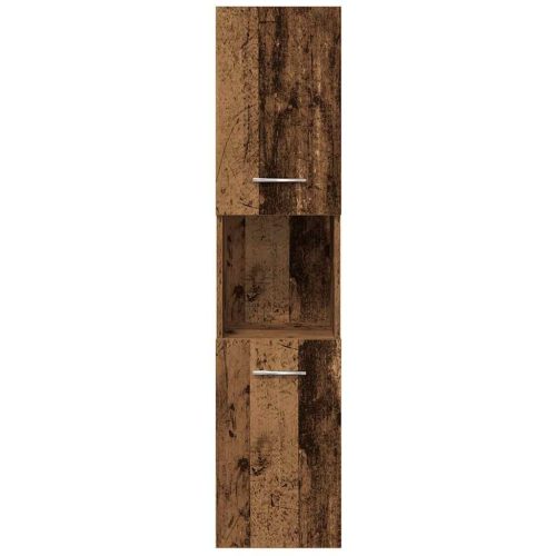  4 részes antik fa színű szerelt fa fürdőszobai bútorszett