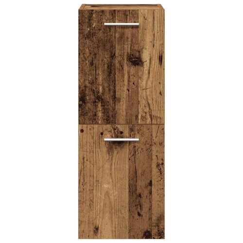  5 részes antik fa színű szerelt fa fürdőszobai bútorszett