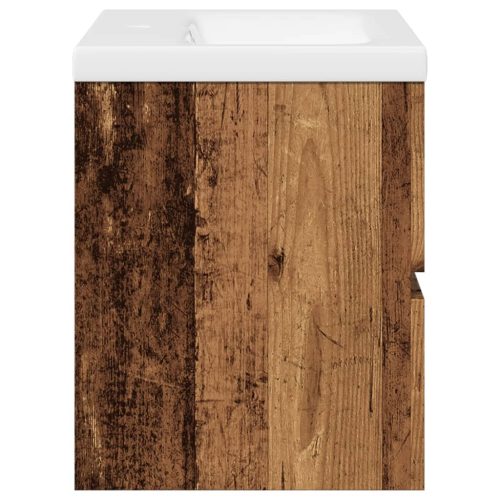  antik fa színű mosdószekrény beépített mosdókagylóval