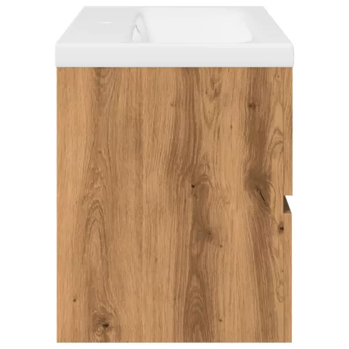  kézműves tölgy mosdószekrény beépített mosdókagylóval