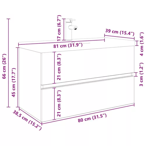  kézműves mosogatószekrény beépített medencével és csapteleppel