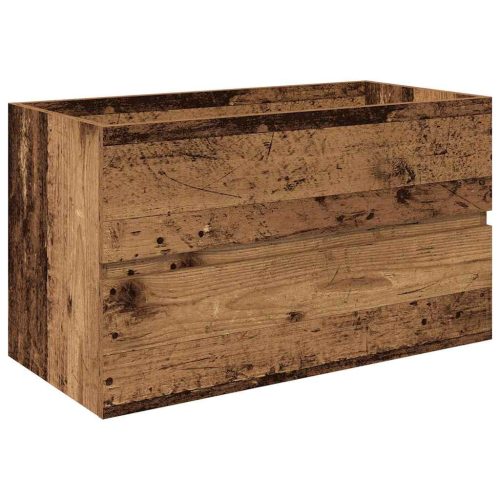  3 részes antik fa színű szerelt fa fürdőszobai bútorszett