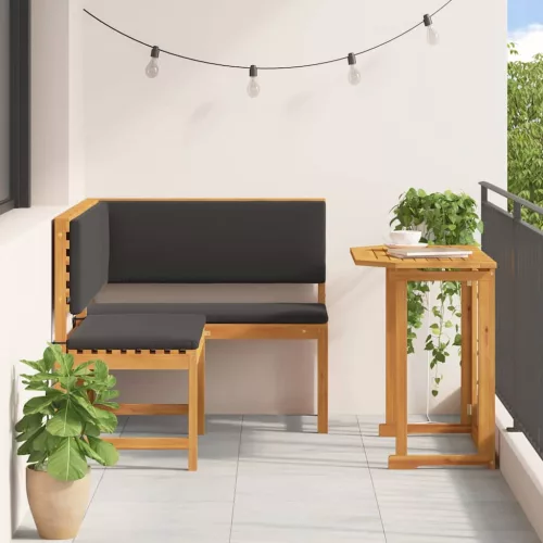  Kert Pad Készlet 2 pcs Barna Tömör Akácfa