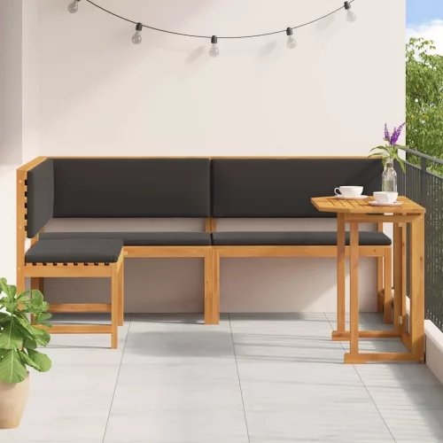  Kert Pad Készlet 3 pcs Barna Tömör Akácfa