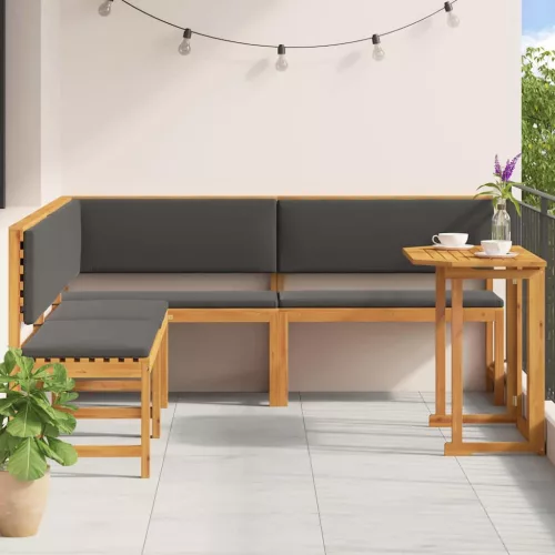  Kert Pad Készlet 4 pcs Barna Tömör Akácfa