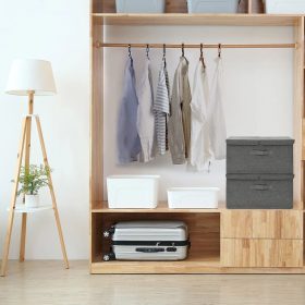  2 db antracitszürke szövet tárolódoboz 50 x 30 x 25 cm