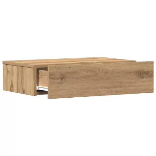  kézműves tölgy színű szerelt fa éjjeliszekrény 60x35 cm