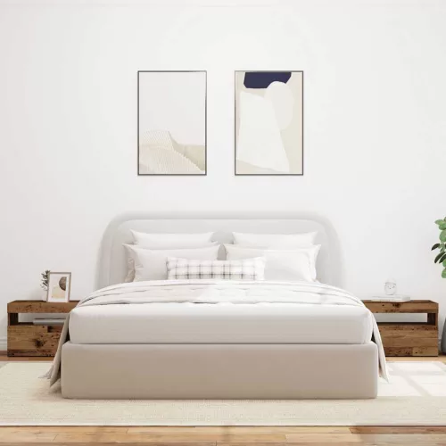  éjjeliszekrény LED fényekkel régi fa 60x35x40 cm gépelt fa