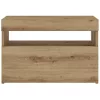  Éjjeli szekrény LED lámpákkal kézműves tölgy 60x35x40 cm