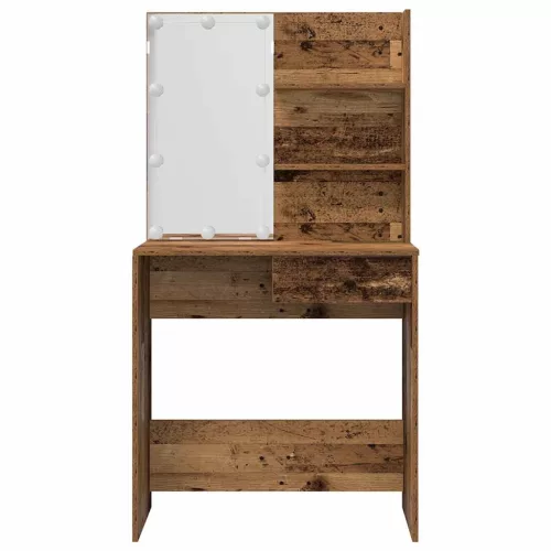  fésülködőasztal szett LED-del antik fa szerelt fa