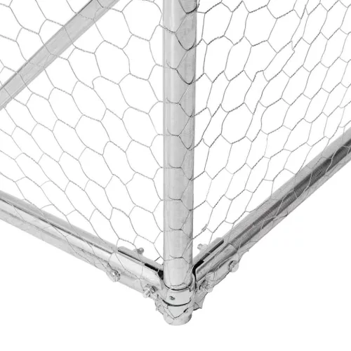 horganyzott acél kültéri kutyafuttató kifutóval 4x2x1,5 m