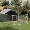  horganyzott acél kültéri kutyafuttató kifutóval 7x2x1,5 m
