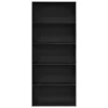  fekete tölgy szerelt fa könyvszekrény 80x30x189 cm