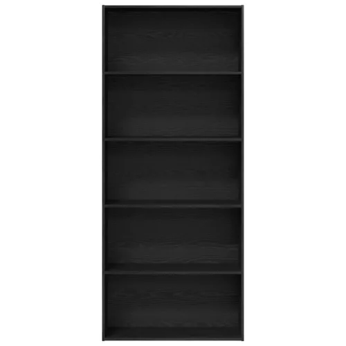  fekete tölgy szerelt fa könyvszekrény 80x30x189 cm