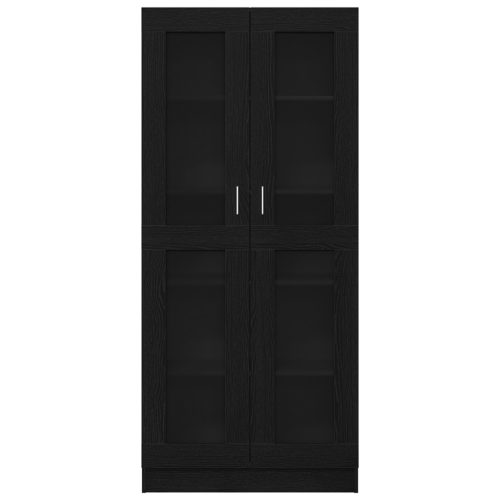  Könyvespolcok 2 db Fekete tölgyből 82,5x30,5x185 cm Műszaki fa