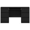  Íróasztalok 2 db Fekete Tölgy 140x50x76 cm Műgyanta