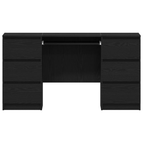  Íróasztalok 2 db Fekete Tölgy 140x50x76 cm Műgyanta