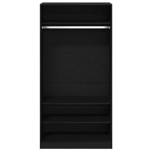  Fekete Tölgy Ruhásszekrény 100 x 50 x 200 cm - MDF-ből készült