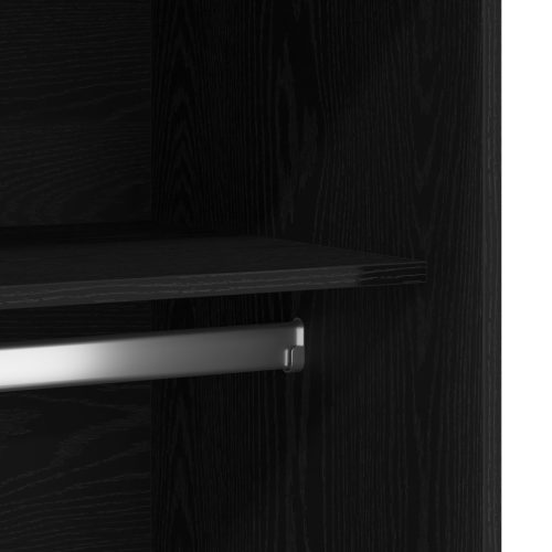  Fekete Tölgy Ruhásszekrény 100 x 50 x 200 cm - MDF-ből készült