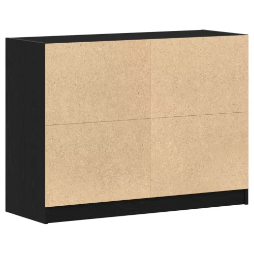  Oldalszekrény Fekete Tölgy 102x37x75,5 cm Mérnöki Fa