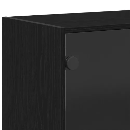  Oldalszekrény Fekete Tölgy 102x37x75,5 cm Mérnöki Fa