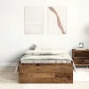  antik fa szerelt fa ágykeret matrac nélkül 75x190 cm