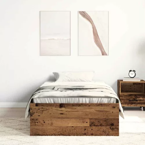  antik fa szerelt fa ágykeret matrac nélkül 75x190 cm