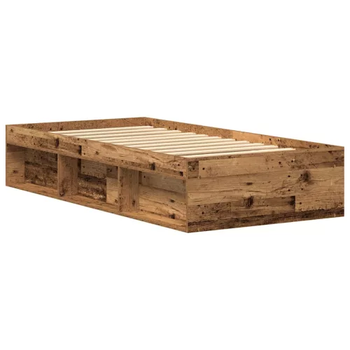  antik fa szerelt fa ágykeret matrac nélkül 75x190 cm