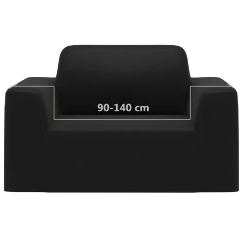  fekete sztreccs poliészterdzsörzé kanapé-védőhuzat