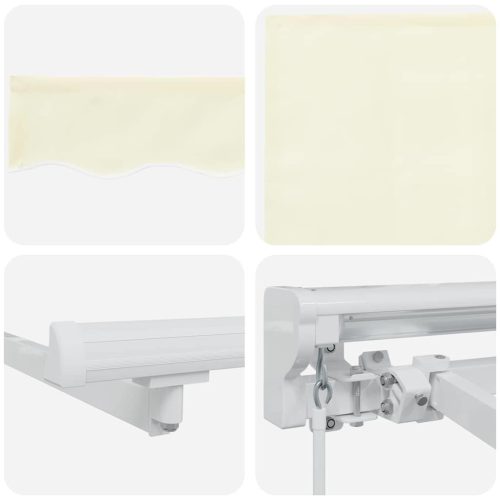  Behúzható napellenző Krém 250 x 200 cm Poliészter és fém