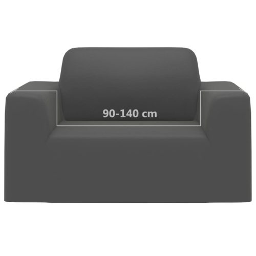  antracitszürke sztreccs poliészterdzsörzé kanapé-védőhuzat