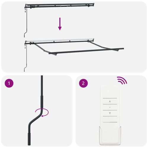  Behúzható napellenző Antracit 250 x 200 cm szövet