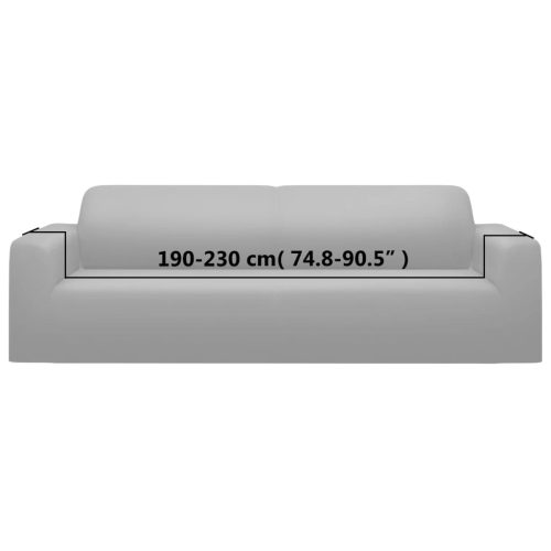  3-személyes szürke sztreccs poliészterdzsörzé kanapé-védőhuzat