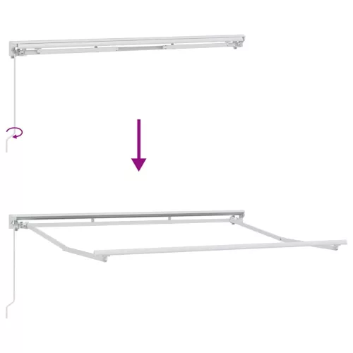  Behúzható napellenző Krém 300 x 200 cm Poliészter és fém
