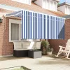  Behúzható napellenző Kék és Fehér 300 x 200 cm