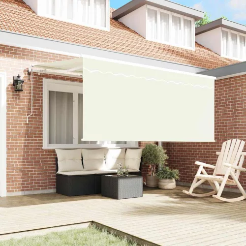  Behúzható napellenző Krém 300 x 200 cm Pamut és Alumínium
