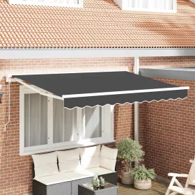    Behúzható napellenző Antracit 300 x 200 cm Poliészter és fém