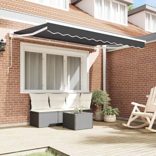  Behúzható napellenző Antracit 300 x 200 cm Poliészter és fém