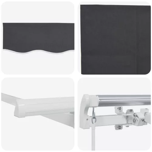  Behúzható napellenző Antracit 300 x 200 cm szövet