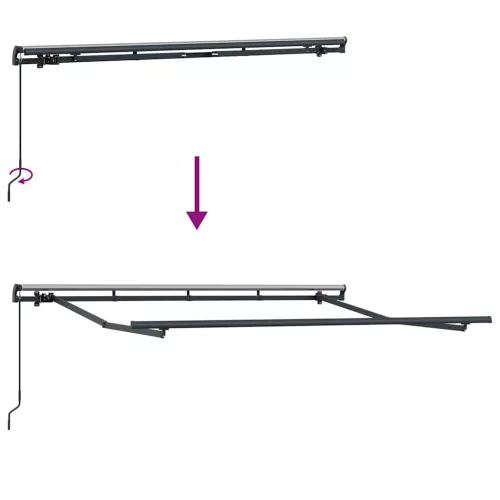  Behúzható napellenző Antracit 300 x 200 cm szövet