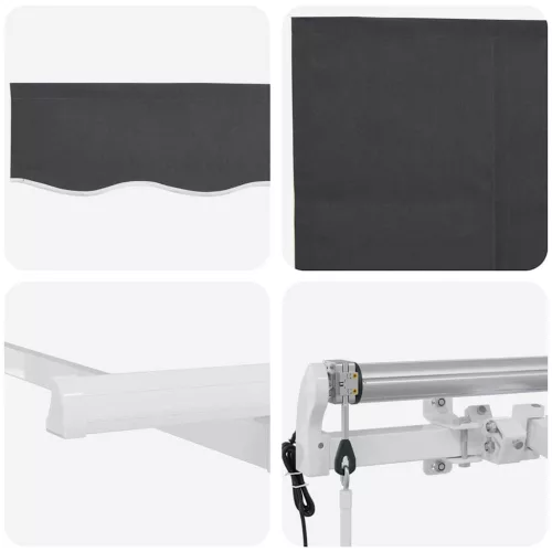  Behúzható napellenző Antracit 300 x 200 cm szövet