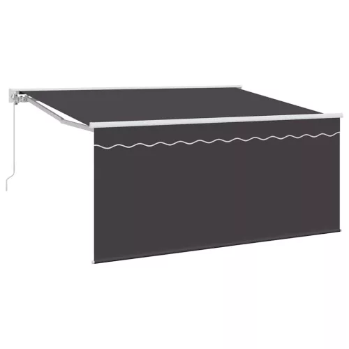  Behúzható napellenző Csíkos Antracit 300 x 200 cm szövet