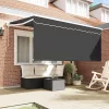  Behúzható napellenző Csíkos Antracit 300 x 200 cm szövet